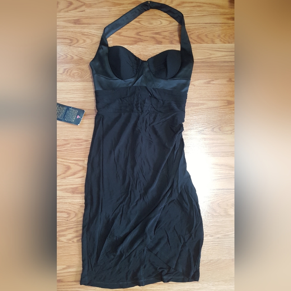 Bebe I-Jrsy Ruched Halter Dress with Buster